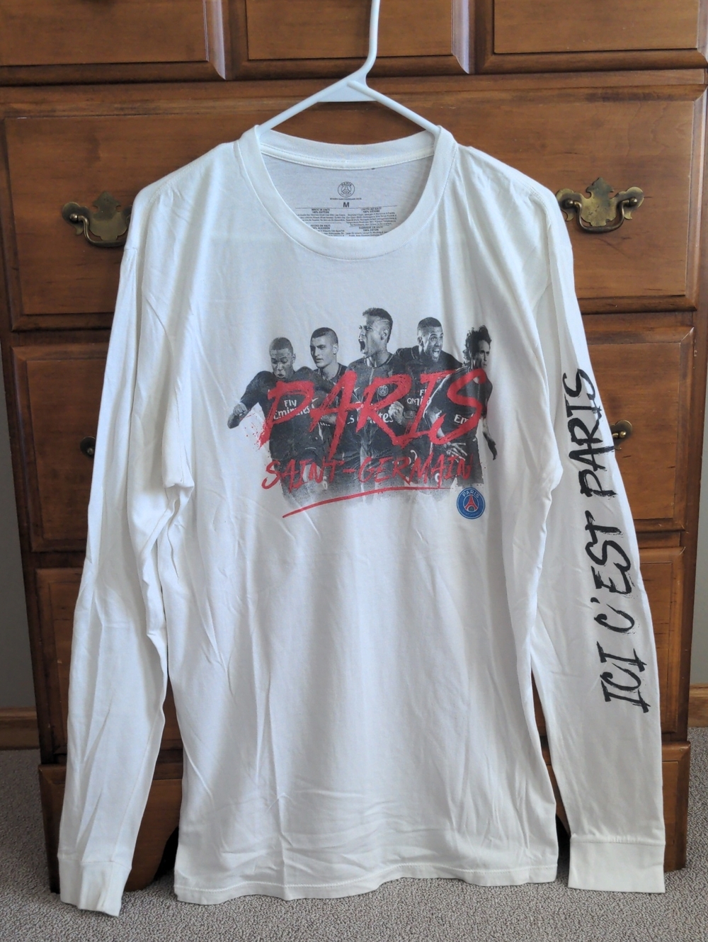 Official PSG White Long-Sleeve Graphic Tee